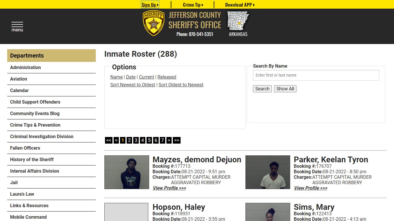 Inmate Roster - Current Inmates Booking Date Descending - Jefferson ...